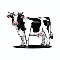 fofa vaca. adesivo para social redes, gráfico elemento para local na rede Internet. animais, mamífero, fauna e natureza, agricultura e agricultura. brinquedo e mascote para crianças. desenho animado plano ilustração vetor