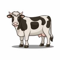 fofa vaca. adesivo para social redes, gráfico elemento para local na rede Internet. animais, mamífero, fauna e natureza, agricultura e agricultura. brinquedo e mascote para crianças. desenho animado plano ilustração vetor