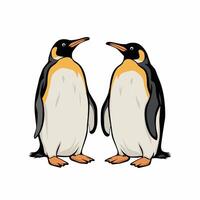 uma pinguim pássaro fofa feliz desenho animado animais selvagens mascote personagem branco fundo vetor