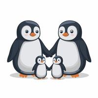 uma pinguim pássaro fofa feliz desenho animado animais selvagens mascote personagem branco fundo vetor