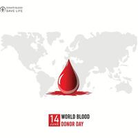 mundo sangue doador dia, social meios de comunicação publicar, mundo sangue doador dia poster, vetor