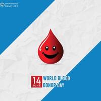 mundo sangue doador dia, social meios de comunicação publicar, mundo sangue doador dia poster, vetor