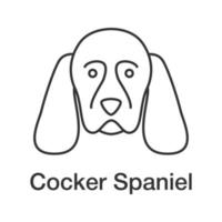 ícone linear de cocker spaniel. ilustração de linha fina. raça gundog. símbolo de contorno. desenho de contorno isolado de vetor