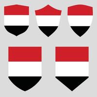 conjunto do Iémen bandeira dentro escudo forma quadro, Armação vetor