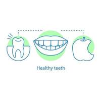 ícone do conceito de dentes saudáveis. ilustração de linha fina de ideia de saúde bucal. lindo sorriso. desenho de contorno isolado de vetor