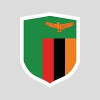 Zâmbia bandeira dentro escudo forma quadro, Armação vetor