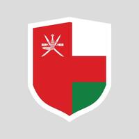 Omã bandeira dentro escudo forma quadro, Armação vetor