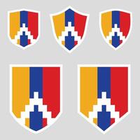 conjunto do artsakh bandeira dentro escudo forma vetor