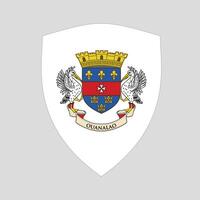 santo Barthelemy bandeira dentro escudo forma quadro, Armação vetor