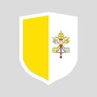 Vaticano cidade bandeira dentro escudo forma quadro, Armação vetor