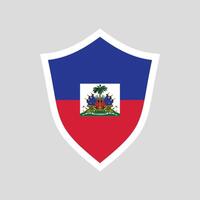 Haiti bandeira dentro escudo forma quadro, Armação vetor