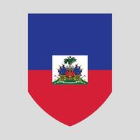Haiti bandeira dentro escudo forma quadro, Armação vetor