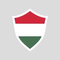 Hungria bandeira dentro escudo forma quadro, Armação vetor