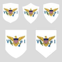 conjunto do americano virgem ilhas bandeira dentro escudo forma quadro, Armação vetor