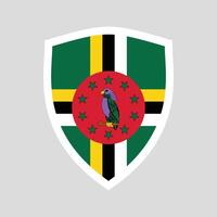 dominica bandeira dentro escudo forma quadro, Armação vetor