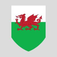 país de gales bandeira dentro escudo forma quadro, Armação vetor