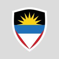 Antígua e barbuda bandeira dentro escudo forma vetor