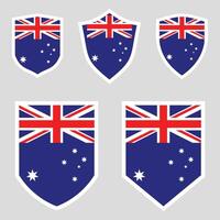 conjunto do Austrália bandeira dentro escudo forma quadro, Armação vetor