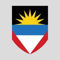 Antígua e barbuda bandeira dentro escudo forma vetor