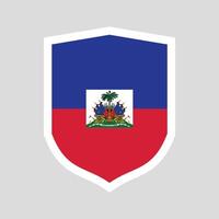 Haiti bandeira dentro escudo forma quadro, Armação vetor