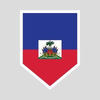 Haiti bandeira dentro escudo forma quadro, Armação vetor