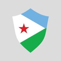 djibouti bandeira dentro escudo forma quadro, Armação vetor