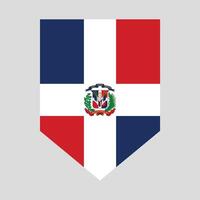 dominicano república bandeira dentro escudo forma quadro, Armação vetor