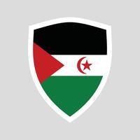 sahrawi árabe democrático república bandeira dentro escudo forma vetor