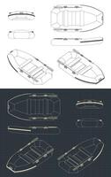 borracha barco desenhando vetor