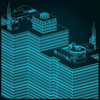 arranha-céu fechar acima ilustração vetor
