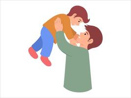 pai segurando criança ou avatar ícone ilustração vetor