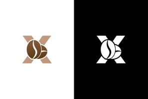 inicial carta x café logotipo modelo. carta x café fazer compras ícone, café marca, minimalista, moderno adequado para café fazer compras logotipo modelo. vetor