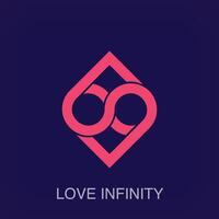 criativo mútuo infinidade placa coração placa logotipo. eterno amor logotipo modelo vetor