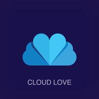 coração placa logotipo dentro criativo nuvem. unicamente projetado cor transições. natureza amor vida logotipo modelo vetor