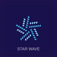 criativo ondulado Estrela Formato placa logotipo. unicamente projetado cor transições. logotipo modelo com mar aceno. vetor