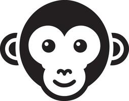 silhueta do macaco face ícone ilustração. vetor