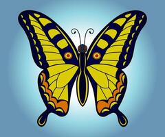 borboleta desenho animado ilustração. Diversão quadrinho animal. vetor