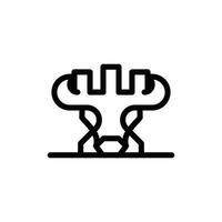 touro cabeça castelo linha simples logotipo projeto, elemento gráfico ilustração modelo vetor
