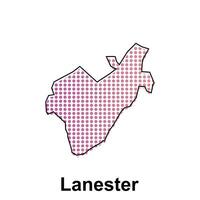 mapa do Lanester cidade com gradiente cor, ponto tecnologia estilo ilustração Projeto modelo, adequado para seu companhia vetor