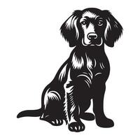 uma tanoeiro cachorro, Preto cor silhueta vetor