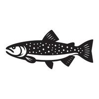 peixe silhueta ilustração, Preto cor peixe silhueta isolado branco fundo vetor