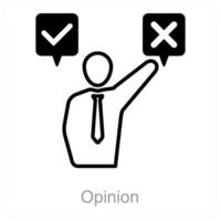 opinião e decisão ícone conceito vetor