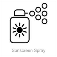 protetor solar spray e spray ícone conceito vetor