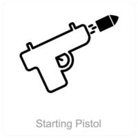 iniciando pistola e raça ícone conceito vetor