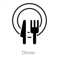 jantar e Comida ícone conceito vetor
