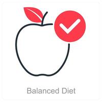 equilibrado dieta e saudável ícone conceito vetor