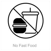 não velozes Comida e não hamburguer ícone conceito vetor