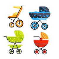 bebê carrinho de criança definir. crianças transporte. bebê transporte vetor