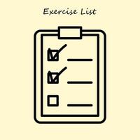 exercício Lista simples ícone vetor