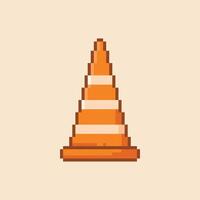 tráfego cone ícone dentro pixel arte ilustração vetor